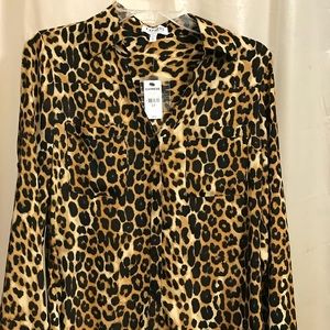 BNWT EXPRESS leopard/cheeta button down